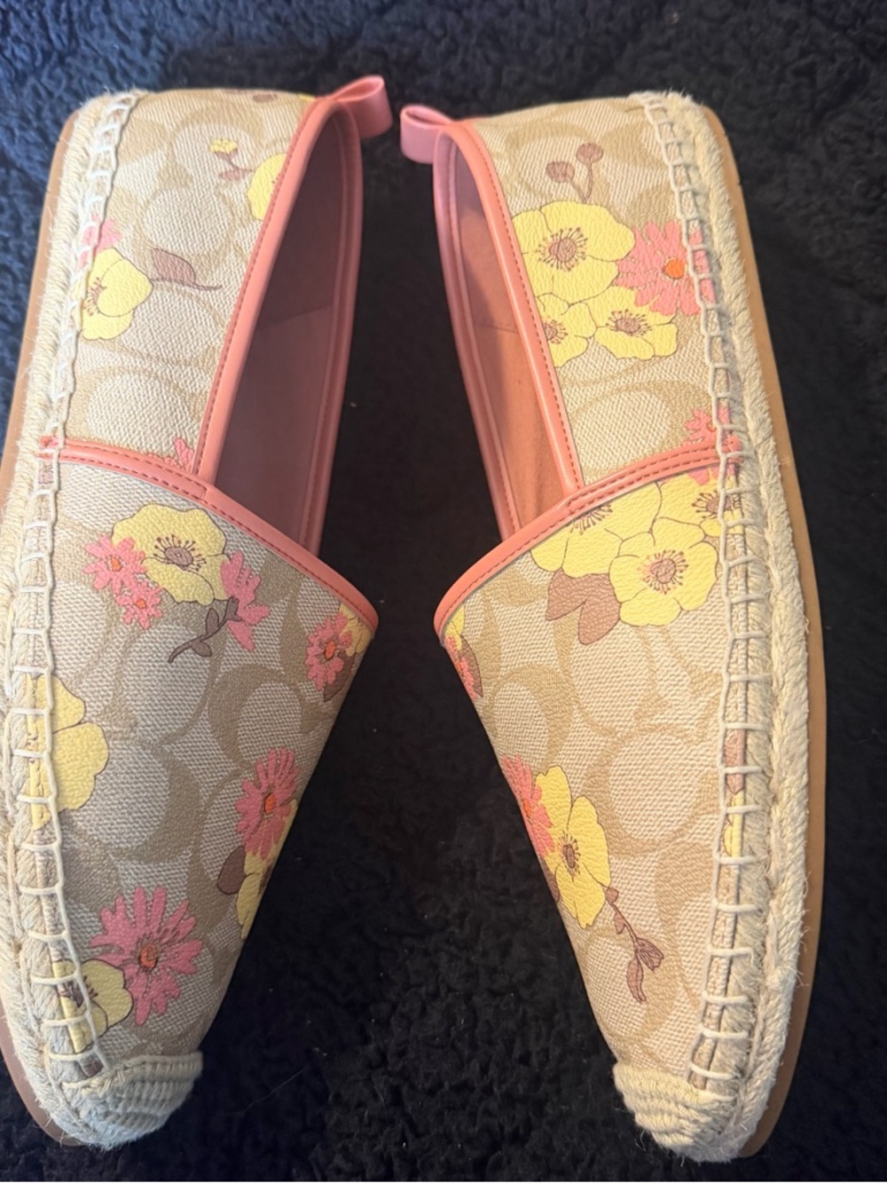 Coach Pink Trim Floral Espadrilles - Picture 7 of 8
